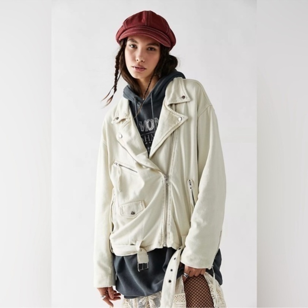 We The Free Oversized Rebel Knit Moto Jacket - Large